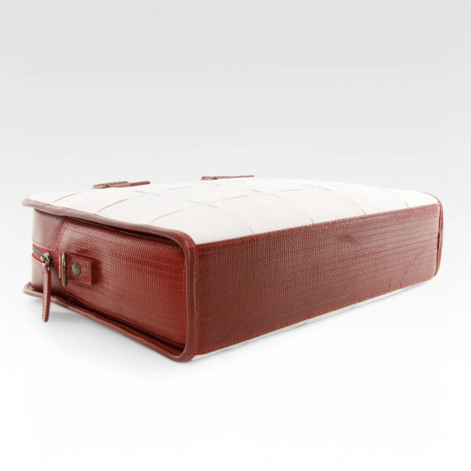 Compact Briefcase | Leather & Fire-hose from Elvis & Kresse