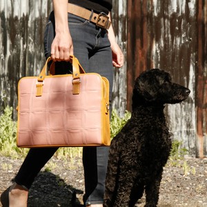 Compact Briefcase | Leather & Fire-hose from Elvis & Kresse