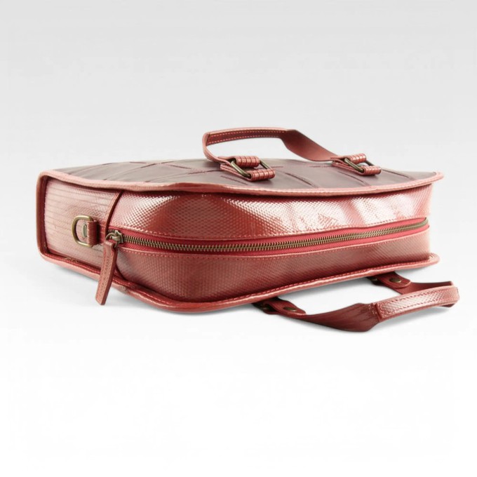Compact Briefcase | Leather & Fire-hose from Elvis & Kresse