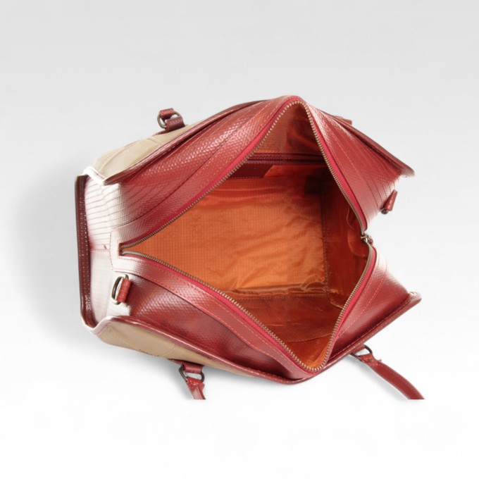 Large Post Bag | Leather & Fire-hose from Elvis & Kresse