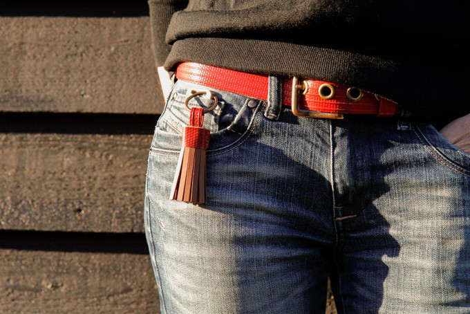 Tassel Keyring | Leather & Fire-hose from Elvis & Kresse
