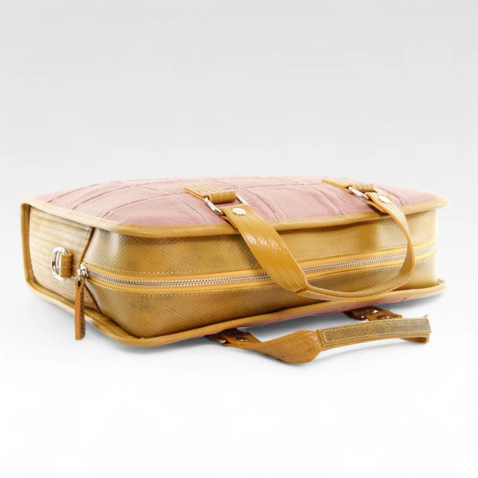 Compact Briefcase | Leather & Fire-hose from Elvis & Kresse