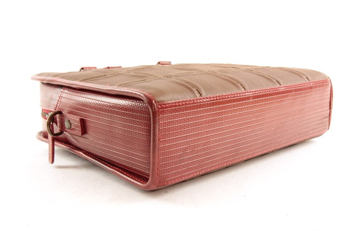 Compact Briefcase | Leather & Fire-hose from Elvis & Kresse