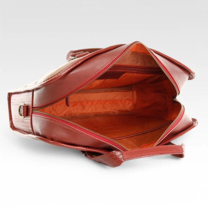 Compact Briefcase | Leather & Fire-hose from Elvis & Kresse