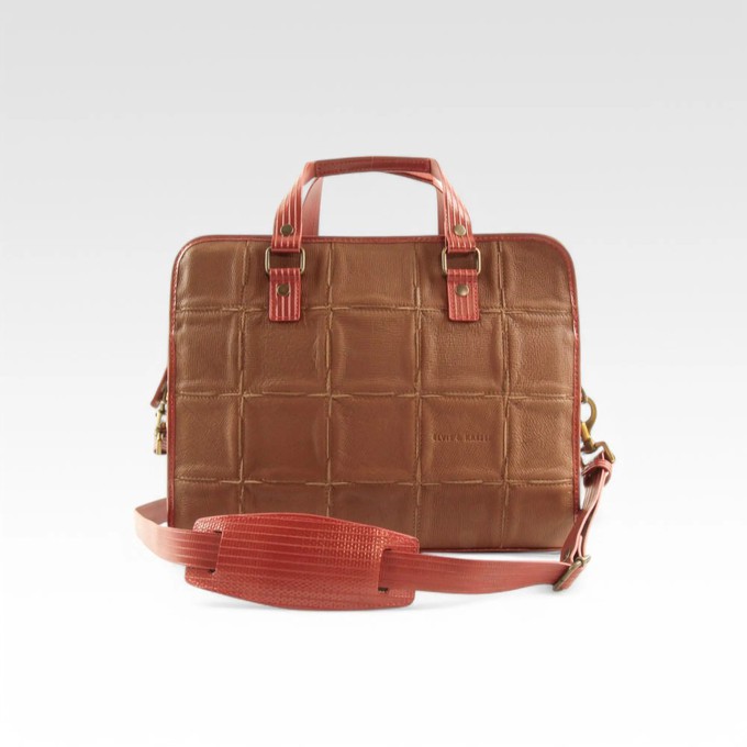 Compact Briefcase | Leather & Fire-hose from Elvis & Kresse