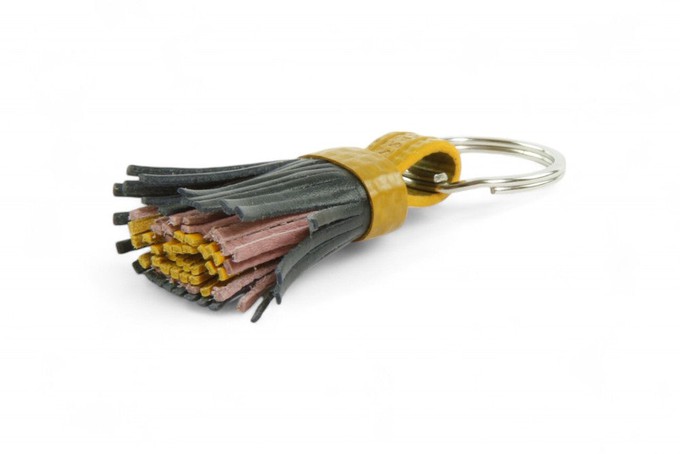 Mini Tassel Keyring | Leather & Fire-hose from Elvis & Kresse