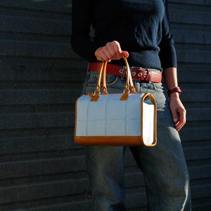 Small Post Bag | Leather & Fire-hose from Elvis & Kresse