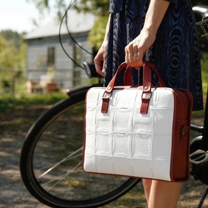 Compact Briefcase | Leather & Fire-hose from Elvis & Kresse