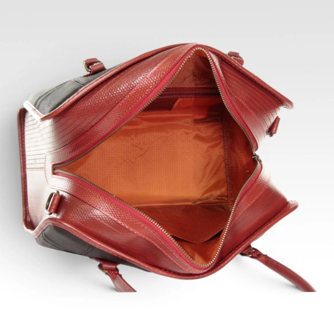 Large Post Bag | Leather & Fire-hose from Elvis & Kresse