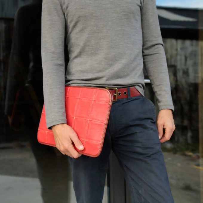 Laptop Sleeve  | Leather & Fire-hose from Elvis & Kresse