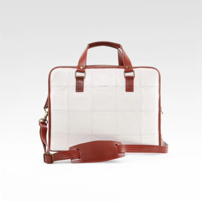 Compact Briefcase | Leather & Fire-hose from Elvis & Kresse