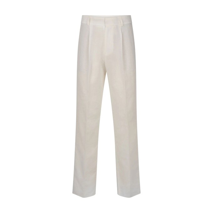 Linen White Pleated Pants from ERVERTE Paris