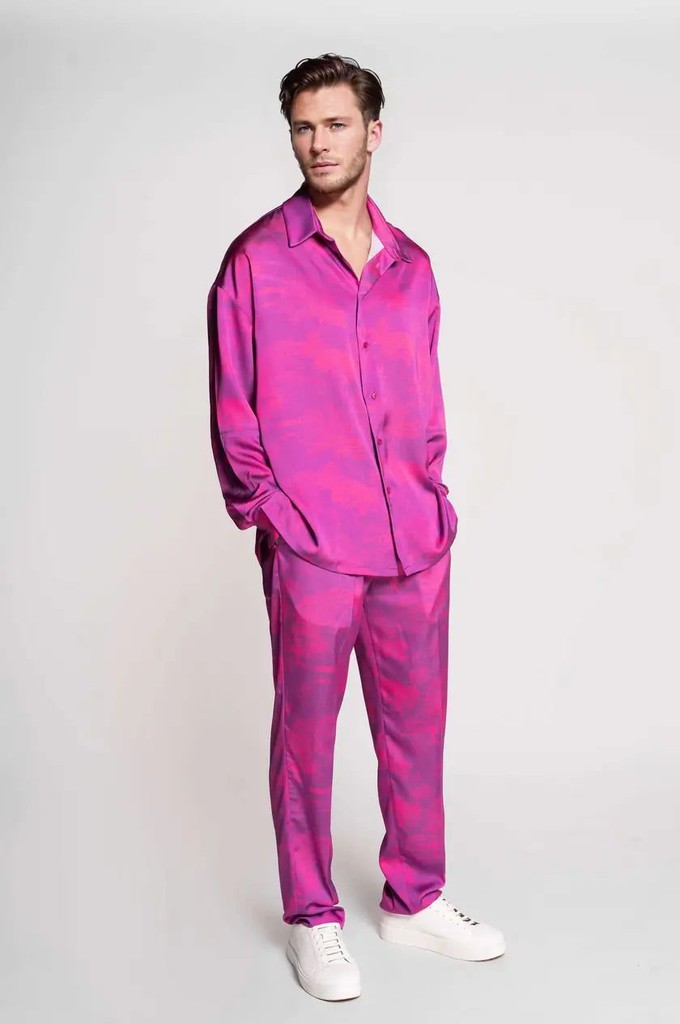 French-Made 100% Silk Savanna Print Pants from ERVERTE Paris