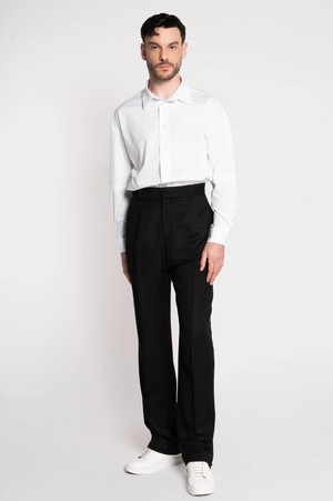 French-Made Thick Cold Wool Pleated High-Waisted Pants from ERVERTE Paris