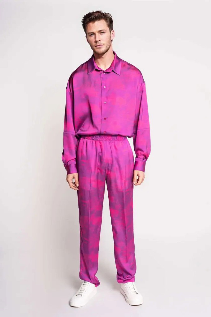 French-Made 100% Silk Savanna Print Pants from ERVERTE Paris