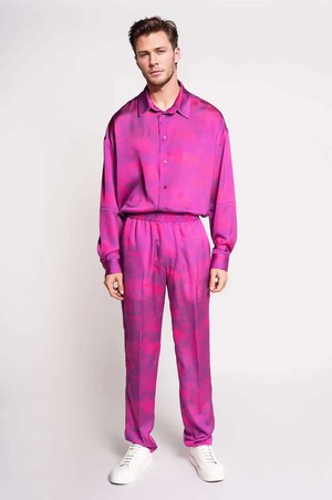 French-Made 100% Silk Savanna Print Pants from ERVERTE Paris