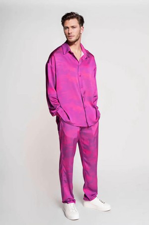 French-Made 100% Silk Savanna Print Pants from ERVERTE Paris