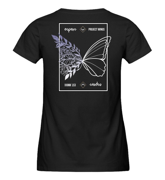 Damenshirt Wings Flow Schwarz mit Rückenprint from espero