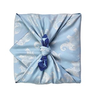 Furoshiki Gift Wrap Sky Elephants & Indigo Fans Fabric Gift Wrap - Double Sided (Reversible) from FabRap