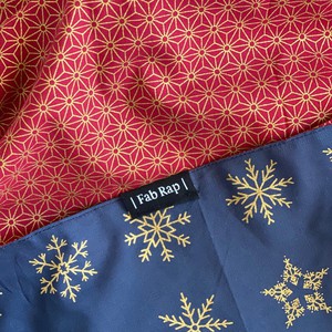 Furoshiki Gift Wrap Ruby & Midnight Snowflakes Fabric Gift Wrap - Double Sided (Reversible) from FabRap