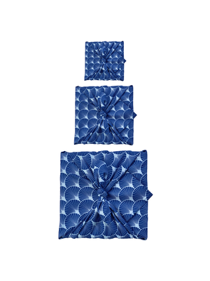 Furoshiki Gift Wrap Indigo Fans Fabric Gift Wrap from FabRap