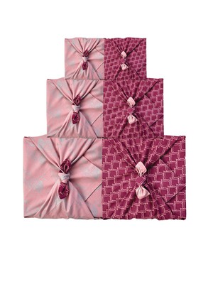 Furoshiki Gift Wrap Blush Whales & Maroon Arches Fabric Gift Wrap - Double Sided (Reversible) from FabRap