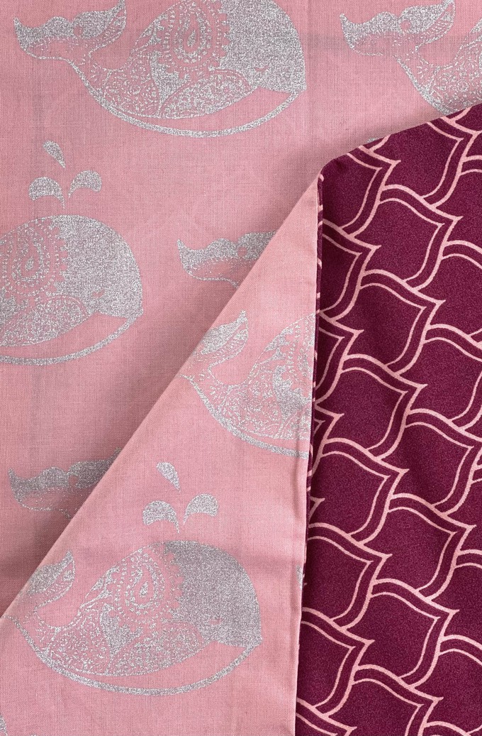 Furoshiki Gift Wrap - 3 Pack (Sizes S, M & L) Double Sided Bundle - Blush & Burgundy Arches Maroon from FabRap