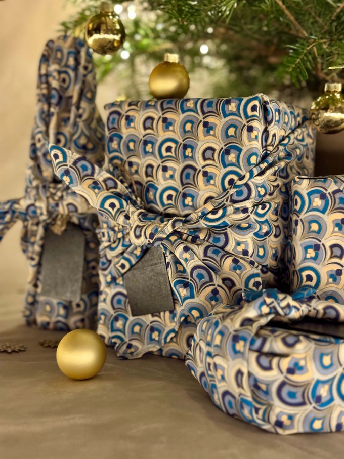 Furoshiki Gift Wrap - 3 Pack (Sizes Small, Medium & Large) Single Sided Bundle - Art Deco from FabRap