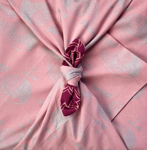 Furoshiki Gift Wrap - 3 Pack (Sizes S, M & L) Double Sided Bundle - Blush & Burgundy Arches Maroon from FabRap