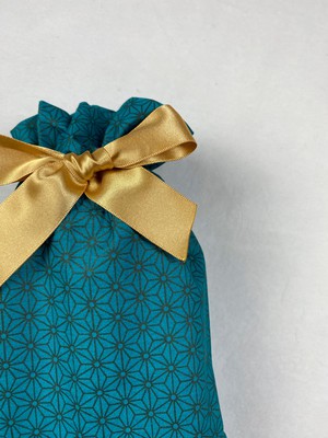 Gift Bag - Jade Green with Bronze Geometric Stars from FabRap