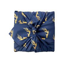 Midnight Reindeers Fabric Gift Wrap Furoshiki Cloth - Single Sided via FabRap