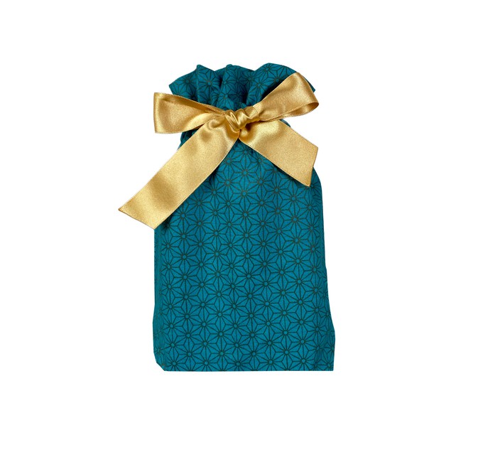 Gift Bag - Jade Green with Bronze Geometric Stars from FabRap
