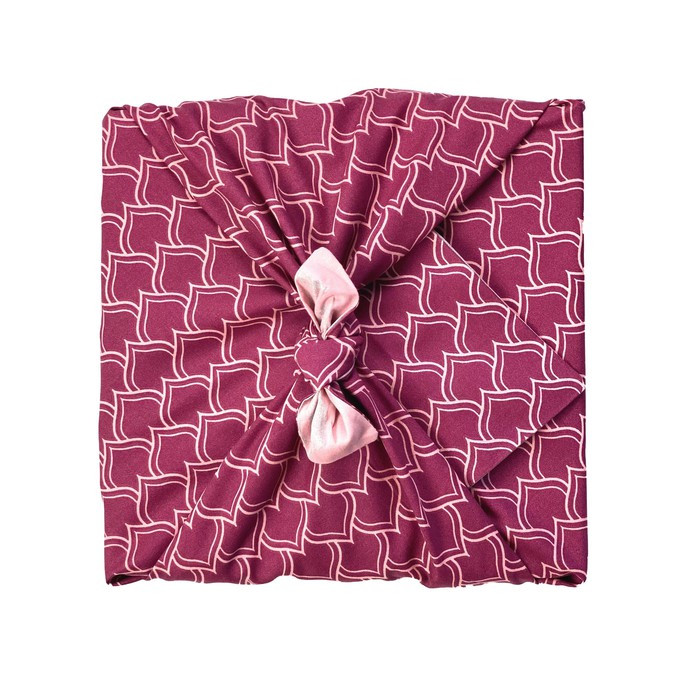 Furoshiki Gift Wrap Blush Whales & Maroon Arches Fabric Gift Wrap - Double Sided (Reversible) from FabRap