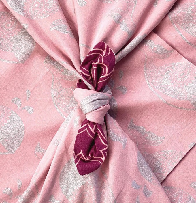 12 Piece Furoshiki Style Bundle - Burgundy & Blush from FabRap