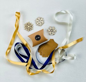 Satin Recycled Ribbons Pack - Gold, Navy & White from FabRap