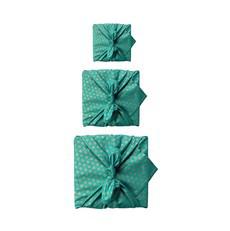 Furoshiki Gift Wrap - 3 Pack (Sizes Small, Medium & Large) Single Sided Bundle - Jade via FabRap