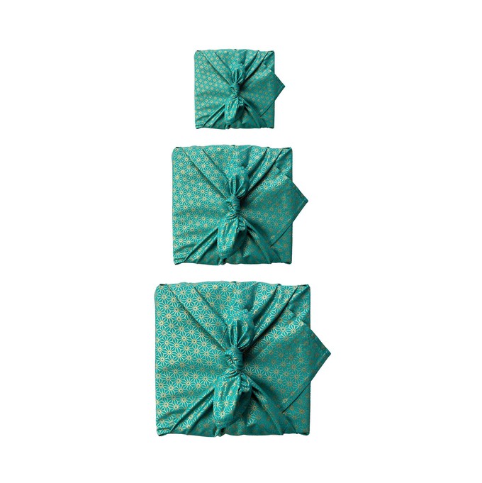 Furoshiki Gift Wrap - 3 Pack (Sizes Small, Medium & Large) Single Sided Bundle - Jade from FabRap