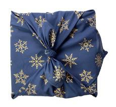 Midnight Snowflakes Fabric Gift Wrap Furoshiki Cloth - Single Sided via FabRap