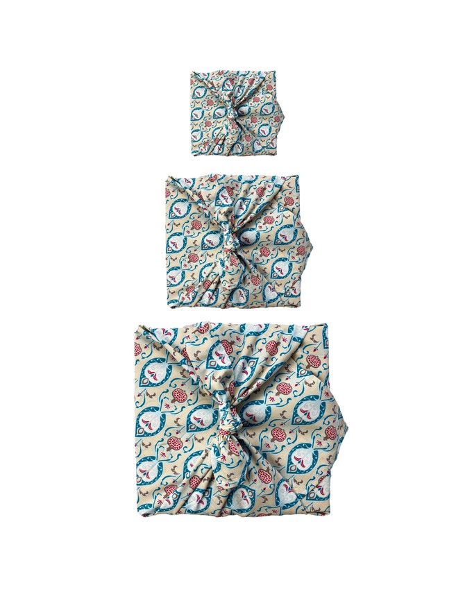 Teal Fabric Gift Wrap Furoshiki Cloth - Single Sided from FabRap