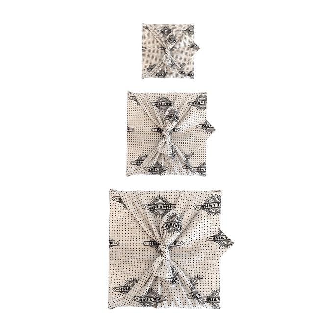 Fabric Gift Wrap Furoshiki Cloth - 3  Pack Single Sided Bundle from FabRap