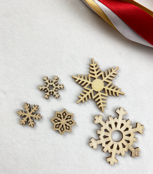 Recycled Ribbons and Wooden Snowflakes set from FabRap