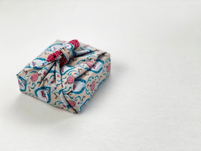 Furoshiki Gift Wrap - 6 Piece Teal & Cherry Bundle - Fabric Gift Wrap from FabRap