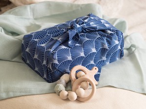 Indigo Fans Fabric Gift Wrap Furoshiki Cloth - Single Sided from FabRap