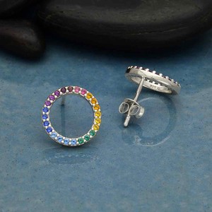 Silver earrings rainbow circle from Fairy Positron