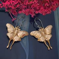 Silver earrings with bronze moon butterfly from Fairy Positron