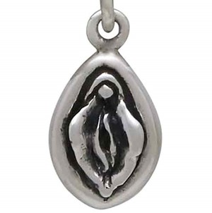 Silver earrings vulva &amp; uterus from Fairy Positron