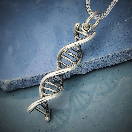 Silver necklace DNA double helix from Fairy Positron