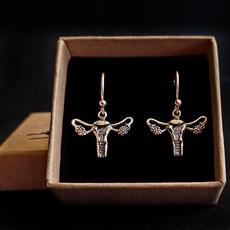 Silver earrings uterus from Fairy Positron