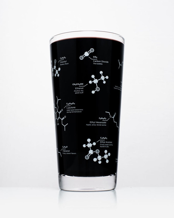 Beer glass "The chemistry of beer" from Fairy Positron