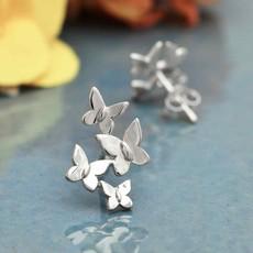 Silver earrings butterfly swarm via Fairy Positron